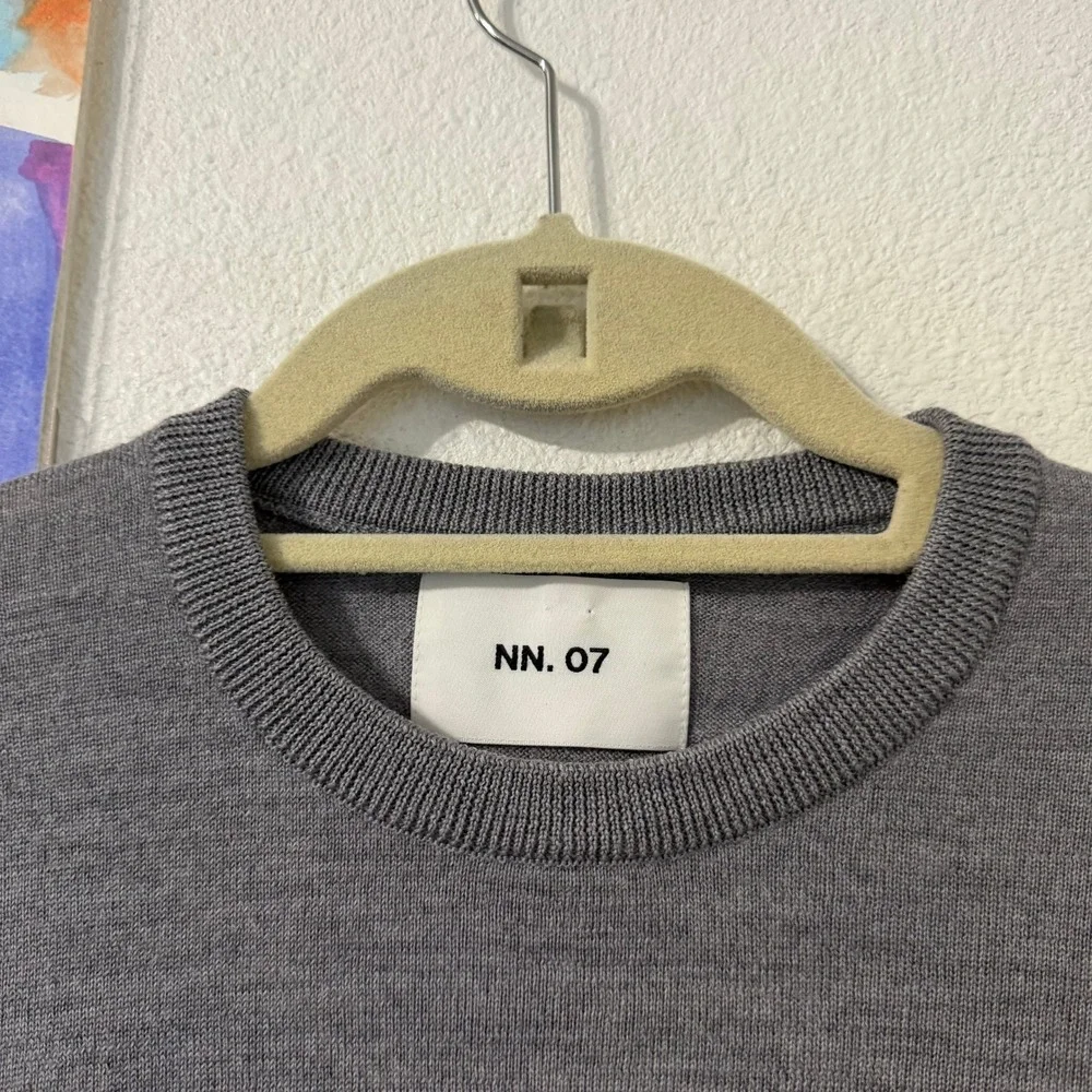NN.07 New Barca 6630 Grey Extra Fine Merino Wool Crewneck Sweater Made in Italy